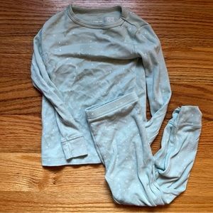 Little Co by Lauren Conrad mint green snowflake pajama set size 3T